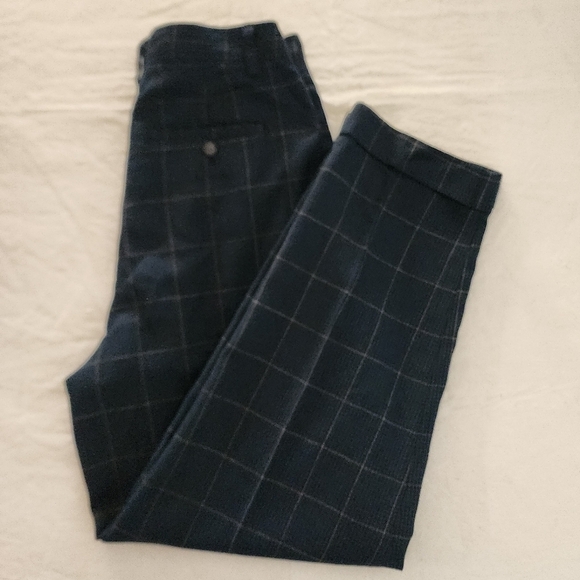 Vintage 80's IZOD Wool Blend Tartan Plaid Pleated & Cuffed Trouser Pants Size 10 - Picture 14 of 15